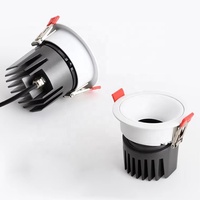 Spot LED COB Mini Rond 15W en Aluminium Anti-éblouissement pour Plafond, Découpe 75mm, 15/24/36/60 Degrés, Idéal Hôtels