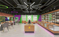 Vitrine personnalisée pour tabac Canna Shop Design d'intérieur Meuble de magasin de cigares en bois Vitrine de comptoir de magasin de fumée en verre