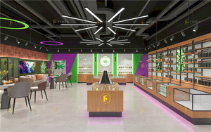 Cửa hàng thuốc lá tùy chỉnh tủ trưng bày canna cửa hàng thiết kế nội thất cửa hàng xì gà bằng gỗ nội thất cửa hàng kính khói cửa hàng trưng bày - Product Image 2