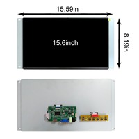 Écran LCD 15,6 pouces 1920x1080 avec carte VGA HD, boîtier métallique, moniteur IPS 15,6 pouces, moniteur portable pour bricolage