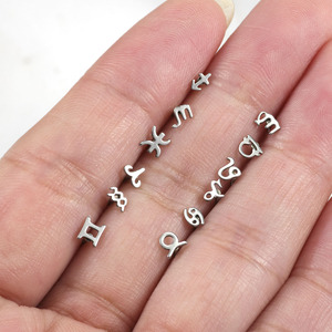 Clous d'oreilles mignons en acier inoxydable plaqué argent S/<span class=keywords><strong>L</strong></span>/I, 12 constellations et horoscopes, pour fiançailles, fêtes, mariages et cadeaux - Product Image 3