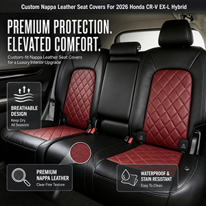 Housses de siège de voiture universelles, ensemble complet, cuir Napa de haute qualité, gris, taille personnalisée 360 °   Assurance pour Honda CR-V EX-L Hybrid - Product Image 6
