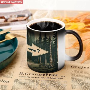 Custom Printed Blank Mug Frosted Black 11oz <b>Ceramic</b> Heat Sensitive <b>Cup</b> - Product Image 5