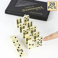 Jouets de table pour enfants en gros, logo personnalisé, jeu de 28 dominos double six, souvenirs, dominos personnalisés