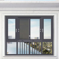 Ventanas y Puertas de Aluminio con Doble Acristalamiento de Alta Calidad, Rejillas de Seguridad con Mosquitera Deslizante para Villa