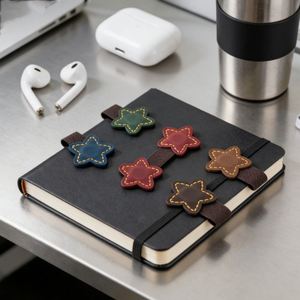 Marcador de Páginas Portátil de Cuero Genuino, Porta Bolígrafos con Forma de Estrella, Clip Magnético en Forma de Estrella para Agendas y Diarios - Product Image 6