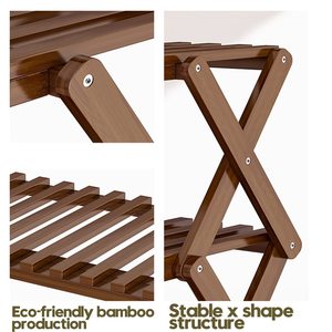 Foldable <strong>Shoe</strong> <strong>Rack</strong> Organizer <strong>Portable</strong> 2/3/4/5/6 Tier <strong>Wooden</strong> Bamboo Folding <strong>Shoe</strong> <strong>Rack</strong>