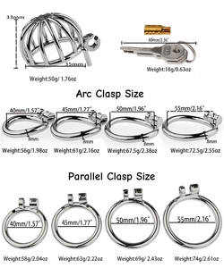 Dispositif de chasteté masculin en métal, petit modèle, acier inoxydable 304, <span class=keywords><strong>cage</strong></span> à pénis confortable, jeu pour adultes, jouet sexuel - Product Image 2