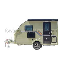 Caravane de camping professionnelle en cuir PVC de couleur personnalisée avec cuisine, salle de bain et toilettes