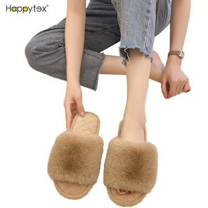Top qualité femmes <span class=keywords><strong>les</strong></span> <span class=keywords><strong>plus</strong></span> chaudes moelleux pantoufles chaussures chambre <span class=keywords><strong>chaud</strong></span> maison en peluche fourrure moelleux doux pantoufles prix de gros - Product Image 6