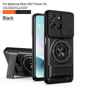 Funda Protectora <span class=keywords><strong>para</strong></span> Teléfono con Anillo Magnético y Protección de Cámara a Prueba de Golpes <span class=keywords><strong>para</strong></span> MOTO G67 5G/G77 5G, con Ventana Deslizante y Soporte <span class=keywords><strong>para</strong></span> Coche, Fabricada en TPU+PC - Product Image 5