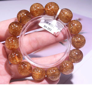 <span class=keywords><strong>Bracelet</strong></span> en cristal de cheveux en cuivre naturel pour hommes et femmes Rutile de cheveux en cristal de titane en cristal de cuivre <span class=keywords><strong>brésilien</strong></span> - Product Image 5