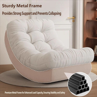 Sillón Reclinable en Forma de Luna, Sofá Cama Plegable para Adultos, Cómodo Sillón para Sala de Estar y Balcón