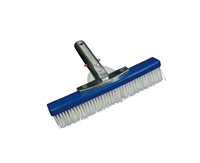 Brosse murale pour piscine Poolux de haute qualité, robuste, en plastique, avec long manche en métal et poils en nylon pour le nettoyage de la piscine