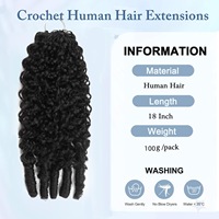 100% Cheveux Humains Remy Vietnamiens Bouclés au Crochet, Lots de 18 Pouces, Sans Nœuds, Pré-Séparés, Cheveux à Tresser Bouclés Style Bohème, Échantillon Gratuit