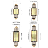 Ampoules LED Festoon DEAO C5W pour voiture, 31-41 mm, blanc 6000 K, 12 V, 2 W, nouveaux accessoires d'éclairage intérieur pour voiture