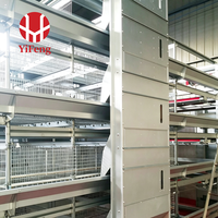 Cage d'élevage de poussins de type H, équipement avicole automatique pour ferme commerciale avec structure multi-niveaux et cadre galvanisé durable