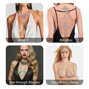 Pegatinas Faciales para Fiestas, Tatuajes Sexys para Pezones, Pasties de Cristal - Product Image 6