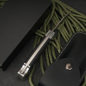 มีดพับ 112 ใบมีด D2 ปลายแหลม ด้ามจับ G10 สีดำ ปุ่มล็อคแบบนิ้วโป้ง DIY เกรดอุตสาหกรรม ใช้ร่วมกับ OEM ได้ - Product Image 5