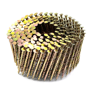 Bobina de clavo de acero con revestimiento amarillo Anillo liso Tornillo Vástago Espiral Cabeza plana Punta de diamante para construcción Clavo de paleta de muestra gratis - Product Image 2