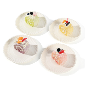 Assiettes <span class=keywords><strong>en</strong></span> papier biodégradables 100% compostables, résistantes, 7 pouces, 9 pouces, pour salade, sushi, pain, lait, hamburger, emballage - Product Image 2