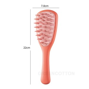 Brosse à cheveux en silicone avec logo personnalisé, à poils épais et manche long, pour massage du cuir chevelu et nettoyage à domicile - Product Image 2