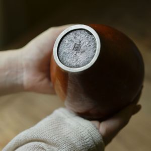 Bol à eau en étain pur en forme de gourde, ustensile de cérémonie du thé, objet de collection vintage, fabriqué au Zhejiang - Product Image 4