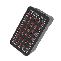 Stasiun Pengisian Daya USB 30 Port 150W(30A) - Hub USB Multi Port dengan Deteksi Cerdas untuk Smartphone, Tablet, dan Elektronik Lainnya