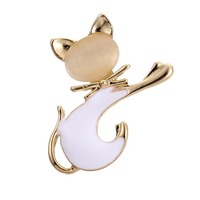 Mode émail oeil de chat pierre chat broche nouveaux vêtements accessoires broches