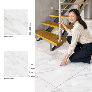 Dollcer Pearl Light 600x600mm Digital Glazed Porcelain Tiles Polished Marble Look Floor Design - Product Image 6