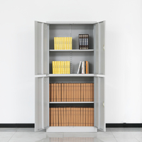 Armoire Métallique à 4 Portes avec Serrure pour Gym, Bureau, Rangement de Vêtements, Tringle à Vêtements, Miroirs, et Stockage d'Articles