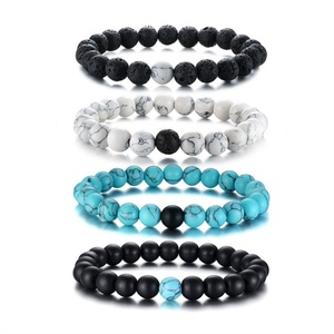 Cheaper Wholesale Natural lava Stone Beaded Bracelet for <b>Men</b> - Product Image 1