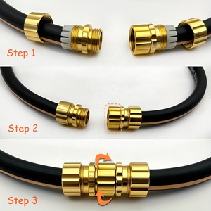 Raccord de tuyau d'<span class=keywords><strong>arrosage</strong></span> robuste 5/8'' femelle, adaptateur en alliage d'aluminium pour la réparation et la connexion de <span class=keywords><strong>tuyaux</strong></span> fissurés - Product Image 4