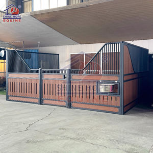 Draagbare Bamboe Gepoedercoate Klassieke Paardenuitrustingen Kraampjes Paardenbox Paardenstal 12 Voet Paardenstal Fronten - Product Image 4