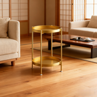 Table d'appoint mobile à double niveau, style minimaliste, salon moderne, table basse