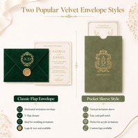Sobres de Terciopelo Rojo de Lujo, Papel y Sobres Vintage, Sobre Personalizado para Boda con Tarjeta, Sello de Cera