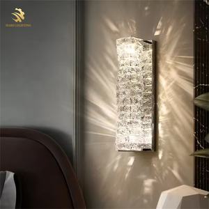 Applique murale en cristal moderne nordique en acier inoxydable <span class=keywords><strong>Chrome</strong></span> or LED pour l'intérieur de luxe lampes murales de bain pour salon - Product Image 1
