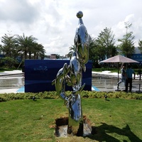 Grande Sculpture de dauphin en acier inoxydable, sculpture de jardin à vendre