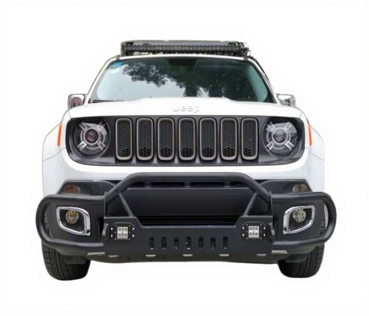 【554】16-22 JEEP レネゲード バンパー スチールブルバー MANx4 スチール製フロントバンパー ブルバー ナッジバー ジープ