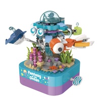 Amazon STEM Đồ Chơi Giáo Dục Music Box Xoay Đại Dương Mô Hình Xây Dựng Bộ Dụng Cụ Khối Xây Dựng Âm Nhạc Box