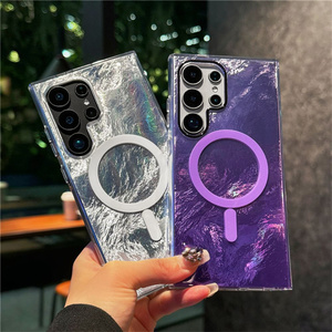 Funda Magnética para Teléfono con Diseño de Concha Marina y Degradado de Cristal para Samsung 26 Ultra S25 S24 23 FE Series, Carcasa Trasera con Parachoques IMD de Arcoíris Neón - Product Image 3