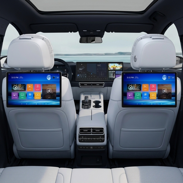 13.5 Inch Android IPS Touchscreen Car Headrest Monitor with Rear Seat Entertainment USB/WiFi  Mirror TV Stereo