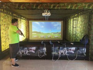 เกมยิงปืนแบบอินเทอร์แอคทีฟบนผนังฉายภาพระบบ CAVE เครื่องจำลองการยิงเสมือนจริง VR AR โซลูชั่นสวนสนุกสำหรับสนามเด็กเล่น - Product Image 1