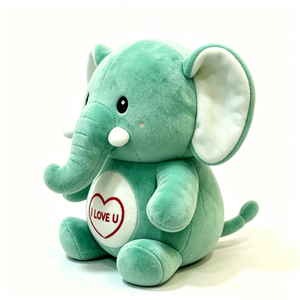 Customized mint green <b>elephant</b> plush with heart for nursery <b>decor</b> - Product Image 3