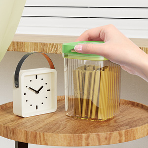 Airtight <b>Storage</b> <b>Jar</b> Cylinder Plastic Lid Food Grade <b>For</b> Snacks Seasonings Noodles Grains Moisture Proof - Product Image 1