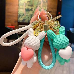 Porte-clés Lapin Amour en Résine Métallique Mignon de Dessin <span class=keywords><strong>Animé</strong></span>, Série Animaux, Accessoire de Sac, Vente en Gros, Pendentif pour Sac à Main et Voiture - Product Image 6