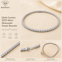 Bracelet tennis minimaliste en argent sterling 925 de haute qualité JINSEO avec moissanite, pour toutes les occasions quotidiennes