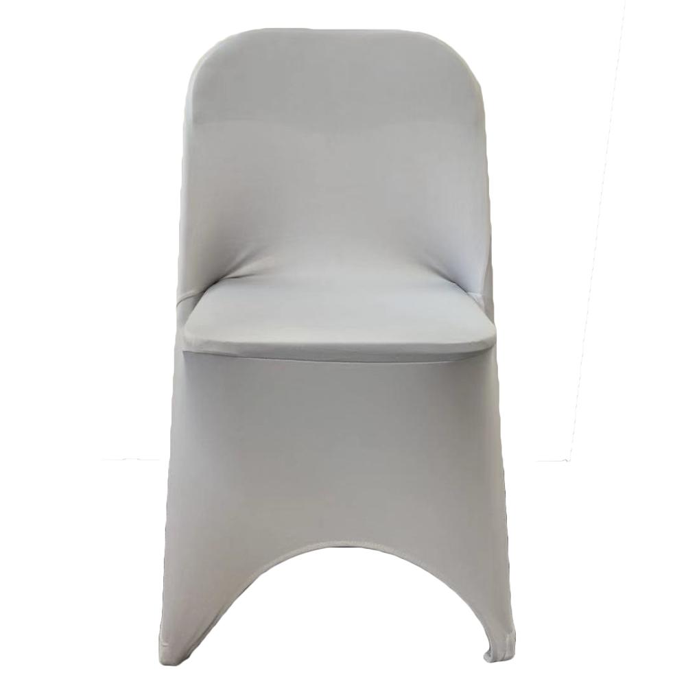 Недорогие белые свадебные складные чехлы для стульев из спандекса