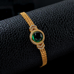 Pulsera de Plata 925 con Esmeralda Cultivada y Oro Amarillo, Brillante y Elegante, Regalo Perfecto para Cumpleaños o Sorpresa Diaria para Chicas - Product Image 2