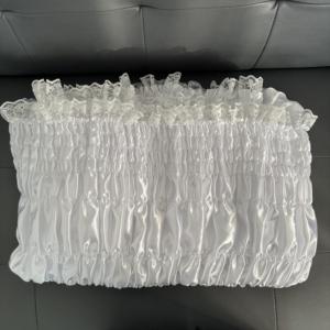 F460 Accessori <span class=keywords><strong>Funebri</strong></span>, Rivestimento Interno per Bara in Raso Bianco Puro, Fodera per Bara Altamente Elastica con Pizzo - Product Image 3